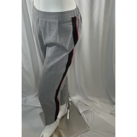 Joe B by Joe Benbasset Tuxedo Houndstooth Cropped Pants Black Gray Red XL 88-60 - Picture 2 of 14